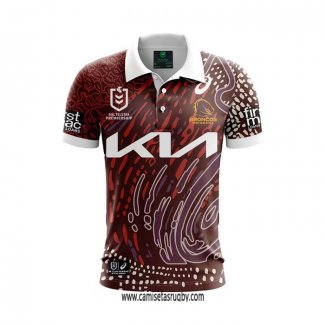 Camiseta Polo Brisbane Broncos Rugby 2024 Indigena